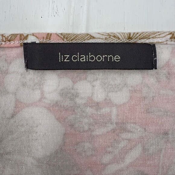 Liz Claiborne Sleeveless Floral‎ Pink Top XL Lightweight Casual Wear - Picture 3 of 6
